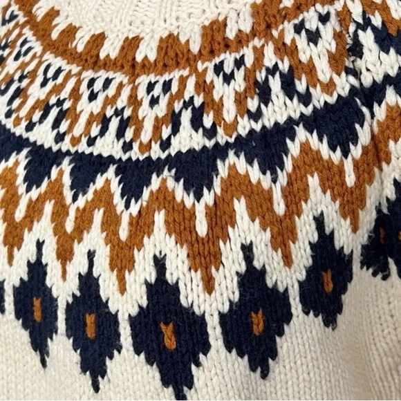 RACHEL ZOE FAIR ISLE NORDIC COWL NECK SWEATER - Picture 8 of 12